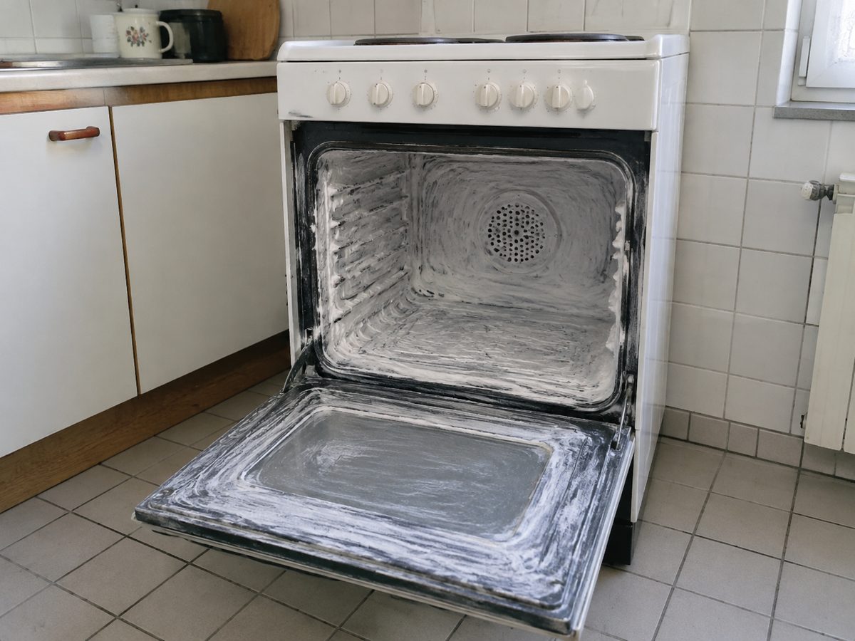 Der Backofen mit der Natronpaste
